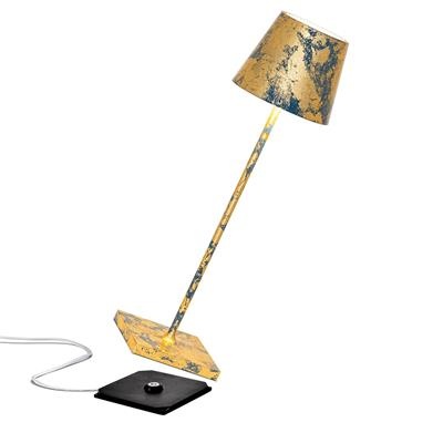 [53505] Tafellamp Led 38.0cm Poldina gold Blu Craquele
