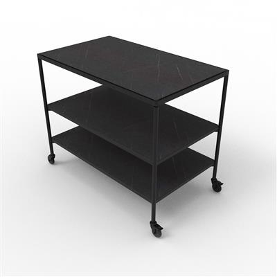 [53147] Trolley 110.0x65.0x(h)88.0cm Bl/Wh Marble Fare