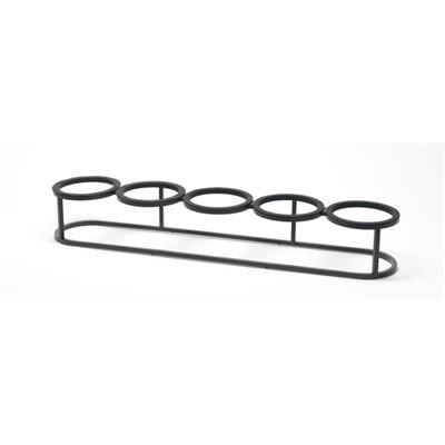 [58213] Buffetverhoger rond  21.8(h)18.0cm black Rvs Tilt