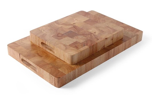 [0510] Snijplank 53x32.5cm(h)4.5cm rubberhout m handvat