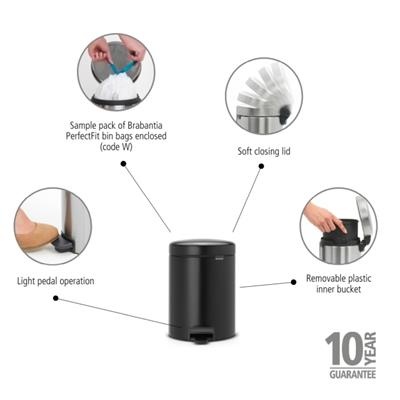 [55482] Prullenbak 5.0l NewIcon Brabantia matt black