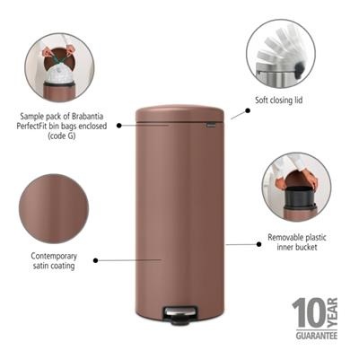 [55500] Prullenbak 30.0l NewIcon Brabantia satin taupe