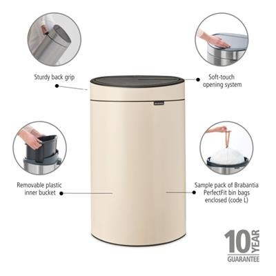 [55552] Prullenbak 40.0l Bo t Brabantia soft beige