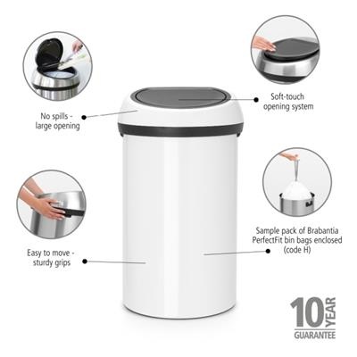 [55555] Prullenbak 60.0l Bo t Brabantia white