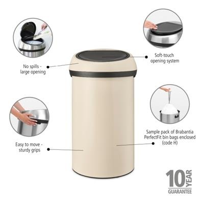 [55556] Prullenbak 60.0l Bo t Brabantia soft beige