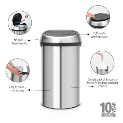 [55559] Prullenbak 60.0l Bo t Brabantia matt steel