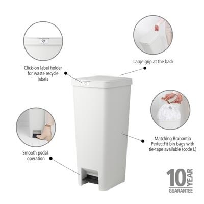 [55576] Prullenbak StepUp 40.0l Brabantia light grey