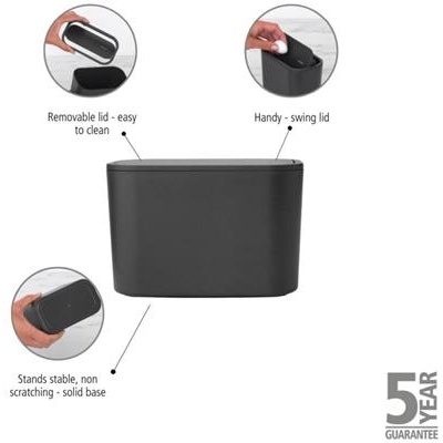 [55624] Prullenbak 1.0l mindset Brabantia dark grey