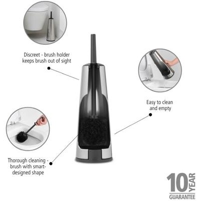 [55666] ToiletBorstel m/houder renew Brabantia matt steel