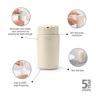 [55677] Zeepdispenser 25.0cl renew Brabantia soft beige