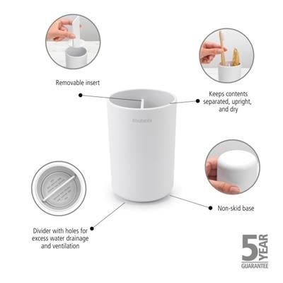 [55682] TandenBorstelhouder 7.6cm renew Brabantia white