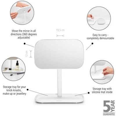 [55691] Badkamerspiegel rechthoek m/plank renew Brabantia white