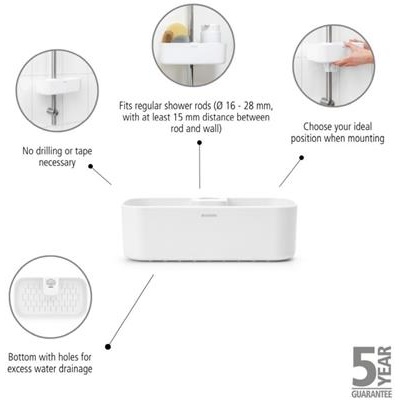 [55700] Badkamer caddy renew Brabantia white