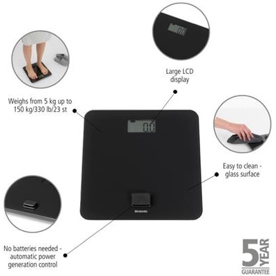 [55705] Weegschaal m/dynamo renew Brabantia grey