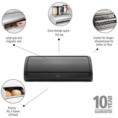 [55743] Broodtrommel 16.0l Brabantia matt black