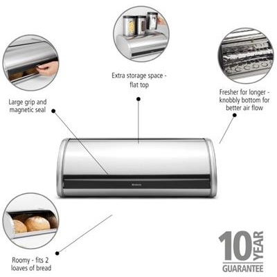 [55745] Broodtrommel 16.0l Brabantia matt steel