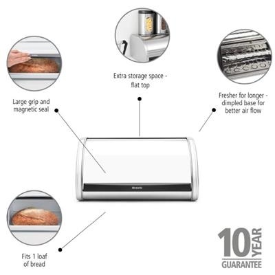 [55748] Broodtrommel 11.0l medium Brabantia steel