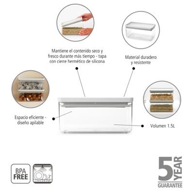 [55763] Voorraadbus 1.5l Tasty+ Brabantia light grey