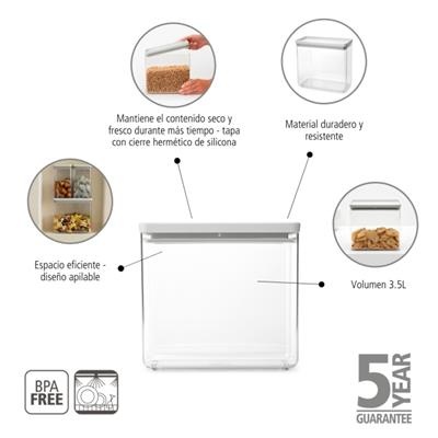 [55765] Voorraadbus 3.5l Tasty+ Brabantia light grey