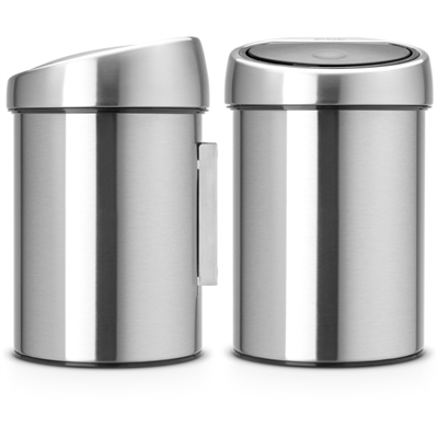 [56093] Prullenbak 3.0l touch bin matt steel finger print proof