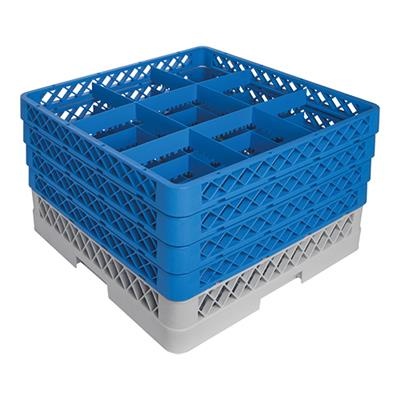 [3104] Voetglazenkorf 9 compartimenten (h)26.0x50.0x50.0cm