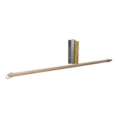 [3504] Pizzaovenborstel 106.0cm messing/ hout metschraper