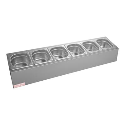 [3612] Garneerunit 6x 1/6GN 150mm RVS 18/8
