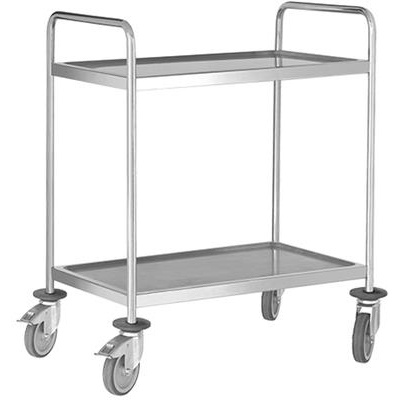 [55088] Serveerwagen 88.0x58.0cm(h)101.50 2 plateau's RVS