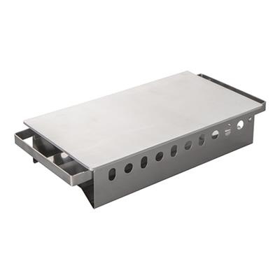 [6281] Rechaud 37.0x17.5x(h)7.0cm RVS 2 pits