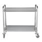 [7295] Serveerwagen 92.2x60.2(h)94.0cm 2 plateau's RVS