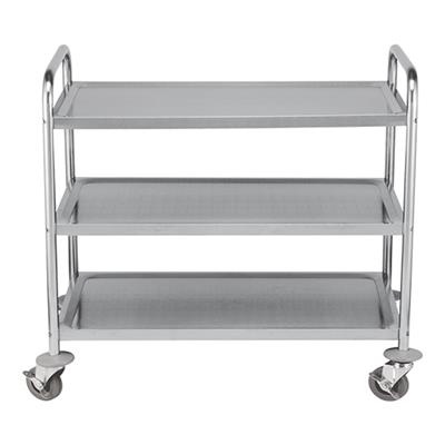 [8231] Serveerwagen 90.0x50.0cm(h)95.0 3 plateau's RVS