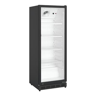 [8866] Koelkast 350l 174cm zwart/glazen deur