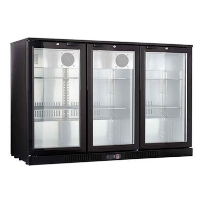 [8966] Display koeler 3-drs zwart 90(h)x135x52cm