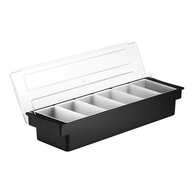 [0233] Bar garneerunit 6 vaks 50.0x16.0x(h)10.0cm zwart