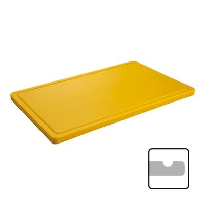 [0955] Snijplank 60.0x35.0cm(h)2.0cm geel met geul