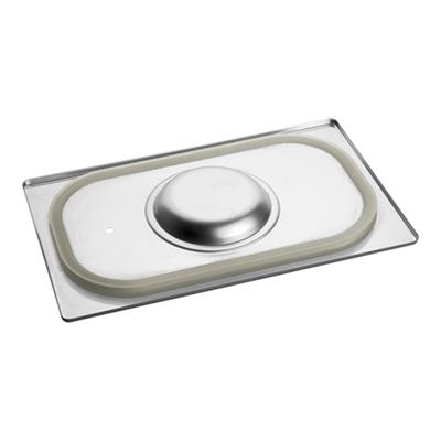 [1026] Gn deksel 1/4 RVS met  siliconen rand