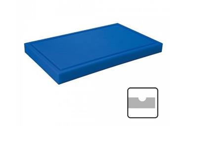 [1276] Snijplank 50.0x30.0cm(h)4.0cm blauw met geul