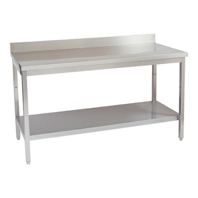 [1495] Werktafel 120.0cm met  achteropstand en onderplank