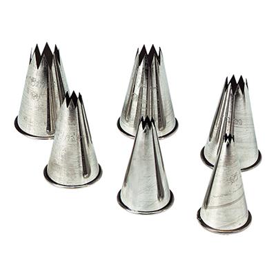 [2227] set a 6 Spuitjes gekarteld RVS