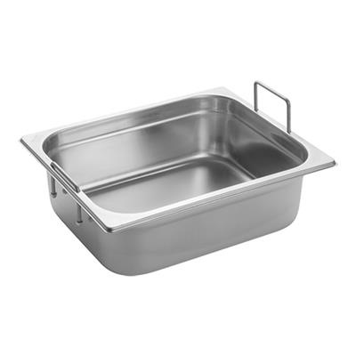 [2260] Gn bak 1/2 (h)10.0cm RVS met  handgrepen