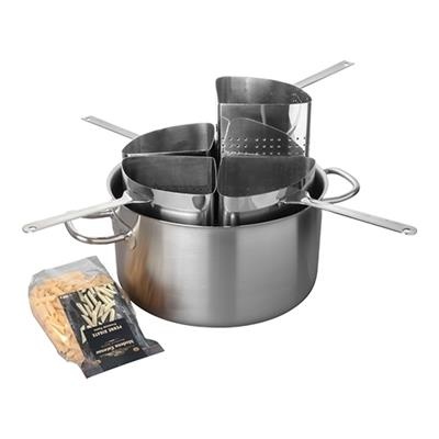 [2462] Pasta kookpan 35.0cm m/ 4 pasta kookmanden RVS