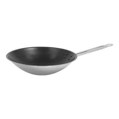 [2464] Wok 36.0cm 6.0l RVS platte bodem