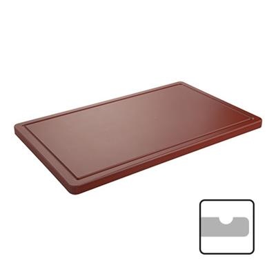 [2585] Snijplank 50.0x30.0cm(h)2.0cm bruin met geul