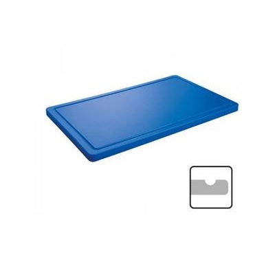[2589] Snijplank 50.0x30.0cm(h)2.0cm blauw met geul