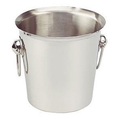 [2778] Wijnkoeler 20.0cm (h)21.0cm RVS met  ringoren *