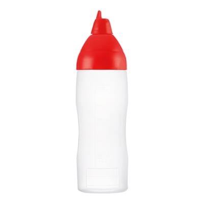[2898] Knijp/doseerfles 35.0cl rode dop