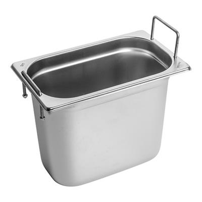 [3066] Gn bak 1/4 (h)20.0cm RVS met  handgrepen
