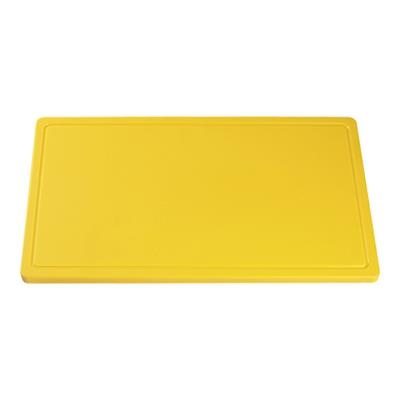 [3195] Snijplank 53.0x32.5cm(h)2.0cm geel met geul