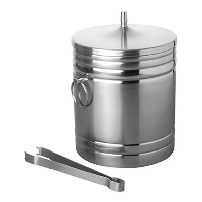 [3424] Ijsblokjesemmer 3.0l dubbelwandig + tang RVS