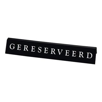 [3604] Tafelbordje 'gereserveerd' zwart 2zijdig hoofdletters